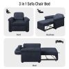 3 in 1 Convertible Sleeper Chair Sofa Bed Pull Out Couch Adjustable Chair with Pillow, Adjust Backrest into a Sofa, Lounger Chair, Single Bed or Livin
