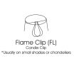 Slant Hardback Chandelier Lampshade with Flame Clip, Oil (Set of 6)